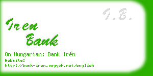 iren bank business card
