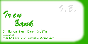 iren bank business card